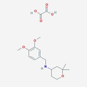 N-[(3,4-dimethoxyphenyl)methyl]-2,2-dimethyloxan-4-amine;oxalic acid