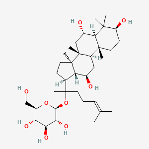 (2R,3S,4S,5R,6S)-2-(hydroxymethyl)-6-[6-methyl-2-[(3S,5R,6S,8R,9R,10R,12R,13R,14R,17S)-3,6,12-trihydroxy-4,4,8,10,14-pentamethyl-2,3,5,6,7,9,11,12,13,15,16,17-dodecahydro-1H-cyclopenta[a]phenanthren-17-yl]hept-5-en-2-yl]oxyoxane-3,4,5-triol