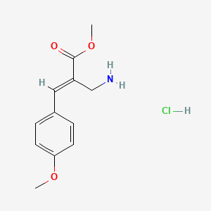molecular formula C12H16ClNO3 B8061757 Methyl (2E)-2-(aminomethyl)-3-(4-methoxyphenyl)acrylate hydrochloride 