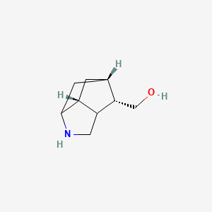 molecular formula C9H15NO B8061768 (3S,3AR,5S,6aS,7S)-Octahydro-3,5-methanocyclopenta[b]pyrrol-7-ylmethanol 