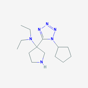 molecular formula C14H26N6 B8061904 3-(1-cyclopentyltetrazol-5-yl)-N,N-diethylpyrrolidin-3-amine 