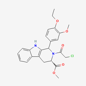 molecular formula C24H25ClN2O5 B8061937 methyl (3S)-2-(2-chloroacetyl)-1-(4-ethoxy-3-methoxyphenyl)-1,3,4,9-tetrahydropyrido[3,4-b]indole-3-carboxylate 