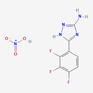 molecular formula C8H6F3N5O3 B8061990 nitric acid;5-(2,3,4-trifluorophenyl)-1H-1,2,4-triazol-3-amine 