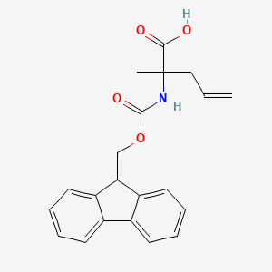 molecular formula C21H21NO4 B8062137 (2S)-2-(9H-fluoren-9-ylmethoxycarbonylamino)-2-methylpent-4-enoic acid 