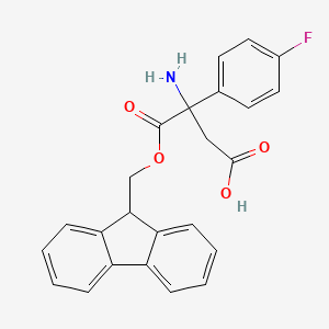 3-amino-4-(9H-fluoren-9-ylmethoxy)-3-(4-fluorophenyl)-4-oxobutanoic acid