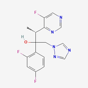 molecular formula C16H14F3N5O B8062159 (3R)-2-(2,4-difluorophenyl)-3-(5-fluoropyrimidin-4-yl)-1-(1,2,4-triazol-1-yl)butan-2-ol 