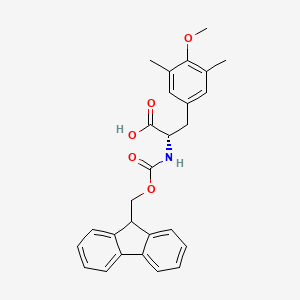 molecular formula C27H27NO5 B8062200 (2S)-2-(9H-fluoren-9-ylmethoxycarbonylamino)-3-(4-methoxy-3,5-dimethylphenyl)propanoic acid 