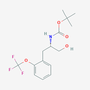 molecular formula C15H20F3NO4 B8062215 tert-butyl N-[(2S)-1-hydroxy-3-[2-(trifluoromethoxy)phenyl]propan-2-yl]carbamate 