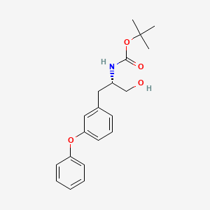 molecular formula C20H25NO4 B8062221 tert-butyl N-[(2S)-1-hydroxy-3-(3-phenoxyphenyl)propan-2-yl]carbamate 