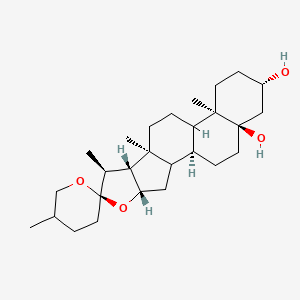 molecular formula C27H44O4 B8062235 (1S,4S,6R,7S,8R,9S,13R,16S,18R)-5',7,9,13-tetramethylspiro[5-oxapentacyclo[10.8.0.02,9.04,8.013,18]icosane-6,2'-oxane]-16,18-diol 
