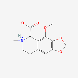 molecular formula C13H15NO5 B8062248 4-Methoxy-6-methyl-5,6,7,8-tetrahydro-[1,3]dioxolo[4,5-g]isoquinolin-6-ium-5-carboxylate 