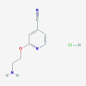 molecular formula C8H10ClN3O B8062273 2-(2-Aminoethoxy)pyridine-4-carbonitrile;hydrochloride 