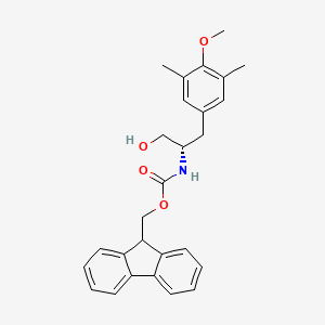 molecular formula C27H29NO4 B8062280 9H-fluoren-9-ylmethyl N-[(2S)-1-hydroxy-3-(4-methoxy-3,5-dimethylphenyl)propan-2-yl]carbamate 