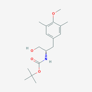 molecular formula C17H27NO4 B8062284 tert-butyl N-[(2S)-1-hydroxy-3-(4-methoxy-3,5-dimethylphenyl)propan-2-yl]carbamate 