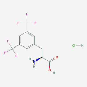 molecular formula C11H10ClF6NO2 B8062297 (2S)-2-Amino-3-[3,5-bis(trifluoromethyl)phenyl]propanoic acid;hydrochloride 