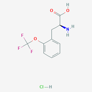 molecular formula C10H11ClF3NO3 B8062301 (2S)-2-Amino-3-[2-(trifluoromethoxy)phenyl]propanoic acid;hydrochloride 