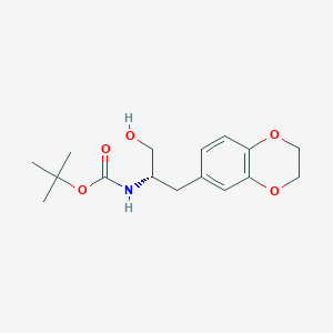 molecular formula C16H23NO5 B8062314 (S)-tert-butyl 3-(2,3-dihydrobenzo[b][1,4]dioxin-6-yl)-1-hydroxypropan-2-ylcarbamate 