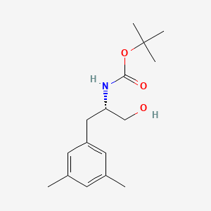 molecular formula C16H25NO3 B8062321 tert-butyl N-[(2S)-1-(3,5-dimethylphenyl)-3-hydroxypropan-2-yl]carbamate 