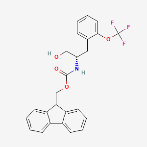 molecular formula C25H22F3NO4 B8062324 9H-fluoren-9-ylmethyl N-[(2S)-1-hydroxy-3-[2-(trifluoromethoxy)phenyl]propan-2-yl]carbamate 