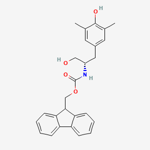 molecular formula C26H27NO4 B8062331 9H-fluoren-9-ylmethyl N-[(2S)-1-hydroxy-3-(4-hydroxy-3,5-dimethylphenyl)propan-2-yl]carbamate 
