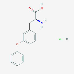 molecular formula C15H16ClNO3 B8062355 (2S)-2-amino-3-(3-phenoxyphenyl)propanoic acid;hydrochloride 
