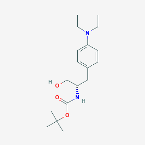 molecular formula C18H30N2O3 B8062364 tert-butyl N-[(2S)-1-[4-(diethylamino)phenyl]-3-hydroxypropan-2-yl]carbamate 