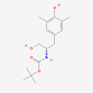 molecular formula C16H25NO4 B8062365 tert-butyl N-[(2S)-1-hydroxy-3-(4-hydroxy-3,5-dimethylphenyl)propan-2-yl]carbamate 