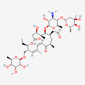 molecular formula C46H77NO17 B8062396 2-[(4R,5S,6S,7R,9R,11Z,13Z,15R,16R)-6-[(2R,3R,4R,5S,6R)-5-[(2R,4R,5S,6S)-4,5-dihydroxy-4,6-dimethyloxan-2-yl]oxy-4-(dimethylamino)-3-hydroxy-6-methyloxan-2-yl]oxy-16-ethyl-4-hydroxy-15-[[(2R,3R,4R,5R,6R)-5-hydroxy-3,4-dimethoxy-6-methyloxan-2-yl]oxymethyl]-5,9,13-trimethyl-2,10-dioxo-1-oxacyclohexadeca-11,13-dien-7-yl]acetaldehyde 