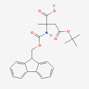 molecular formula C24H27NO6 B8062431 2-(9H-fluoren-9-ylmethoxycarbonylamino)-2-methyl-4-[(2-methylpropan-2-yl)oxy]-4-oxobutanoic acid 