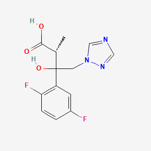 molecular formula C13H13F2N3O3 B8062438 (2R)-3-(2,5-difluorophenyl)-3-hydroxy-2-methyl-4-(1,2,4-triazol-1-yl)butanoic acid 