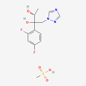 molecular formula C13H17F2N3O5S B8062511 (3R)-2-(2,4-difluorophenyl)-1-(1,2,4-triazol-1-yl)butane-2,3-diol;methanesulfonic acid 