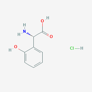 molecular formula C8H10ClNO3 B8062528 (S)-2-Amino-2-(2-hydroxyphenyl)acetic acid hydrochloride 