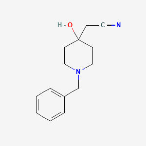 molecular formula C14H18N2O B8062545 2-(1-Benzyl-4-hydroxypiperidin-4-yl)acetonitrile 