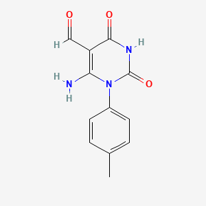 molecular formula C12H11N3O3 B8062552 6-Amino-1-(4-methylphenyl)-2,4-dioxopyrimidine-5-carbaldehyde 