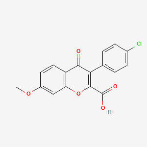 3-(4-Chlorophenyl)-7-methoxy-4-oxochromene-2-carboxylic acid