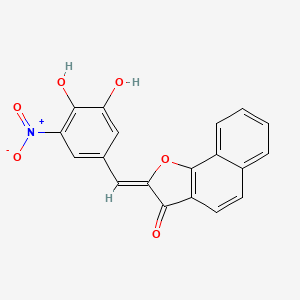 molecular formula C19H11NO6 B8062664 (2Z)-2-[(3,4-dihydroxy-5-nitrophenyl)methylidene]benzo[g][1]benzofuran-3-one 