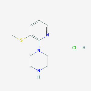 molecular formula C10H16ClN3S B8062751 1-(3-Methylsulfanylpyridin-2-yl)piperazine;hydrochloride 