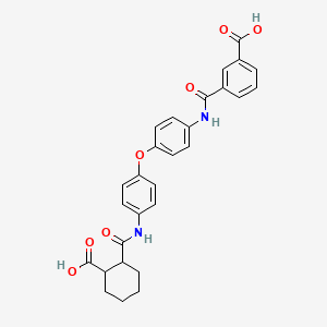 molecular formula C28H26N2O7 B8062778 3-[[4-[4-[(2-Carboxycyclohexanecarbonyl)amino]phenoxy]phenyl]carbamoyl]benzoic acid 