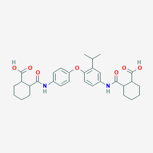 molecular formula C31H38N2O7 B8062793 2-[[4-[4-[(2-Carboxycyclohexanecarbonyl)amino]-2-propan-2-ylphenoxy]phenyl]carbamoyl]cyclohexane-1-carboxylic acid 