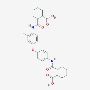 molecular formula C29H34N2O7 B8062797 2-[[4-[4-[(2-Carboxycyclohexanecarbonyl)amino]-3-methylphenoxy]phenyl]carbamoyl]cyclohexane-1-carboxylic acid 