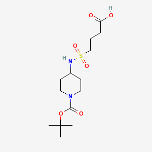 molecular formula C14H26N2O6S B8062815 4-[[1-[(2-Methylpropan-2-yl)oxycarbonyl]piperidin-4-yl]sulfamoyl]butanoic acid 