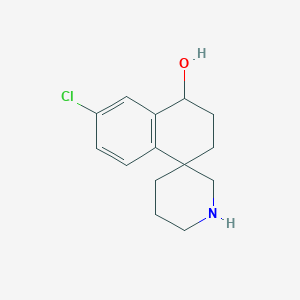 molecular formula C14H18ClNO B8062817 7-chlorospiro[2,3-dihydro-1H-naphthalene-4,3'-piperidine]-1-ol 