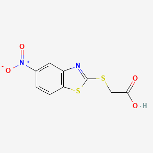 molecular formula C9H6N2O4S2 B8062823 2-(5-Nitrobenzo[d]thiazol-2-ylthio)acetic acid 