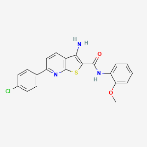 molecular formula C21H16ClN3O2S B8062825 3-amino-6-(4-chlorophenyl)-N-(2-methoxyphenyl)thieno[2,3-b]pyridine-2-carboxamide 