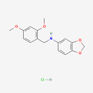 molecular formula C16H18ClNO4 B8062843 N-[(2,4-dimethoxyphenyl)methyl]-1,3-benzodioxol-5-amine;hydrochloride 