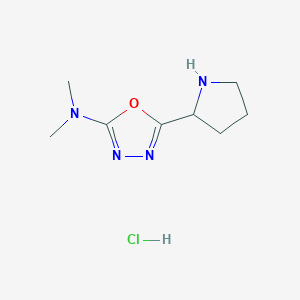 N,N-dimethyl-5-pyrrolidin-2-yl-1,3,4-oxadiazol-2-amine;hydrochloride