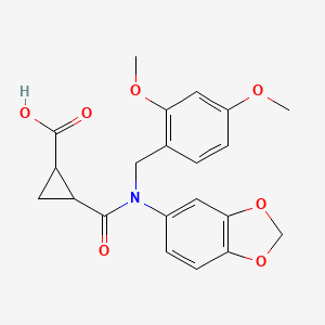 2-[1,3-Benzodioxol-5-yl-[(2,4-dimethoxyphenyl)methyl]carbamoyl]cyclopropane-1-carboxylic acid