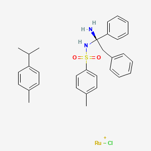 molecular formula C31H36ClN2O2RuS+ B8062941 N-[(1S)-1-amino-1,2-diphenylethyl]-4-methylbenzenesulfonamide;chlororuthenium(1+);1-methyl-4-propan-2-ylbenzene 