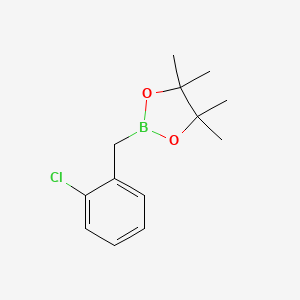 molecular formula C13H18BClO2 B8062961 2-[(2-Chlorophenyl)methyl]-4,4,5,5-tetramethyl-1,3,2-dioxaborolane 