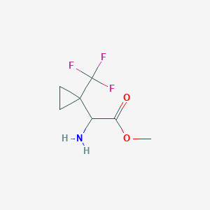 molecular formula C7H10F3NO2 B8062982 Methyl 2-amino-2-[1-(trifluoromethyl)cyclopropyl]acetate 